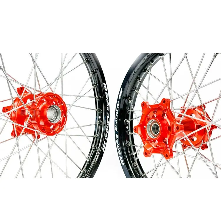 Sm Pro Platinum Wheel Set Ktm Exc/Excf 2024-2025 Orange Hub Black Rim 2