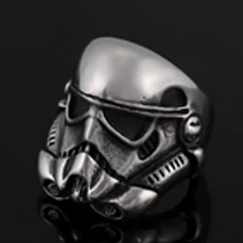 Space Trooper Stainless Steel Biker Ring 1