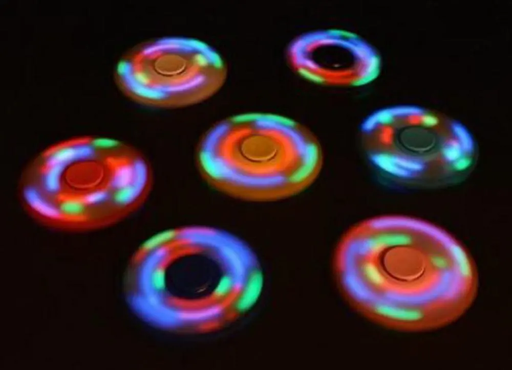 Light Up 9 Led Finger Fidget Hand Flip Spinners 1