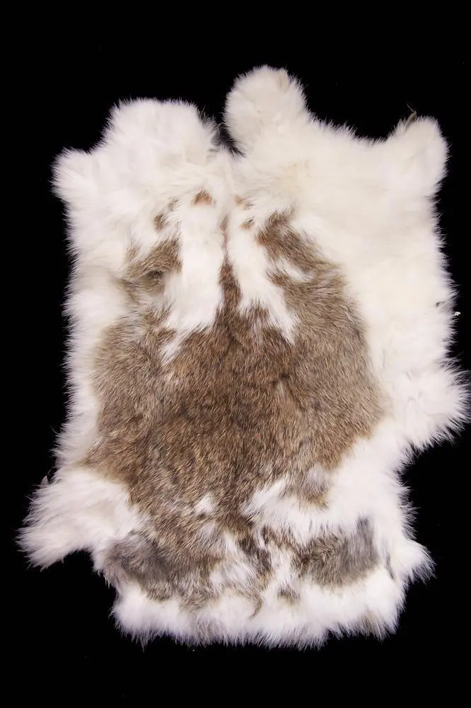 Natural Spotted  Rabbit Skin Pelt 1