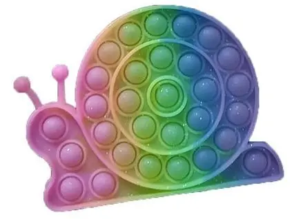 5.5  Inch Pastel Snail Bubble Pop It Silicone Stress Reliever Toy (Sold By The Piece ) 1