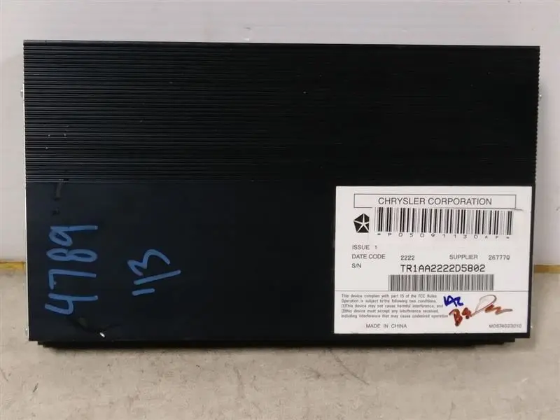 2013 Dodge Ram1500 Radio Amplifier. Part Number 05091130Af 1