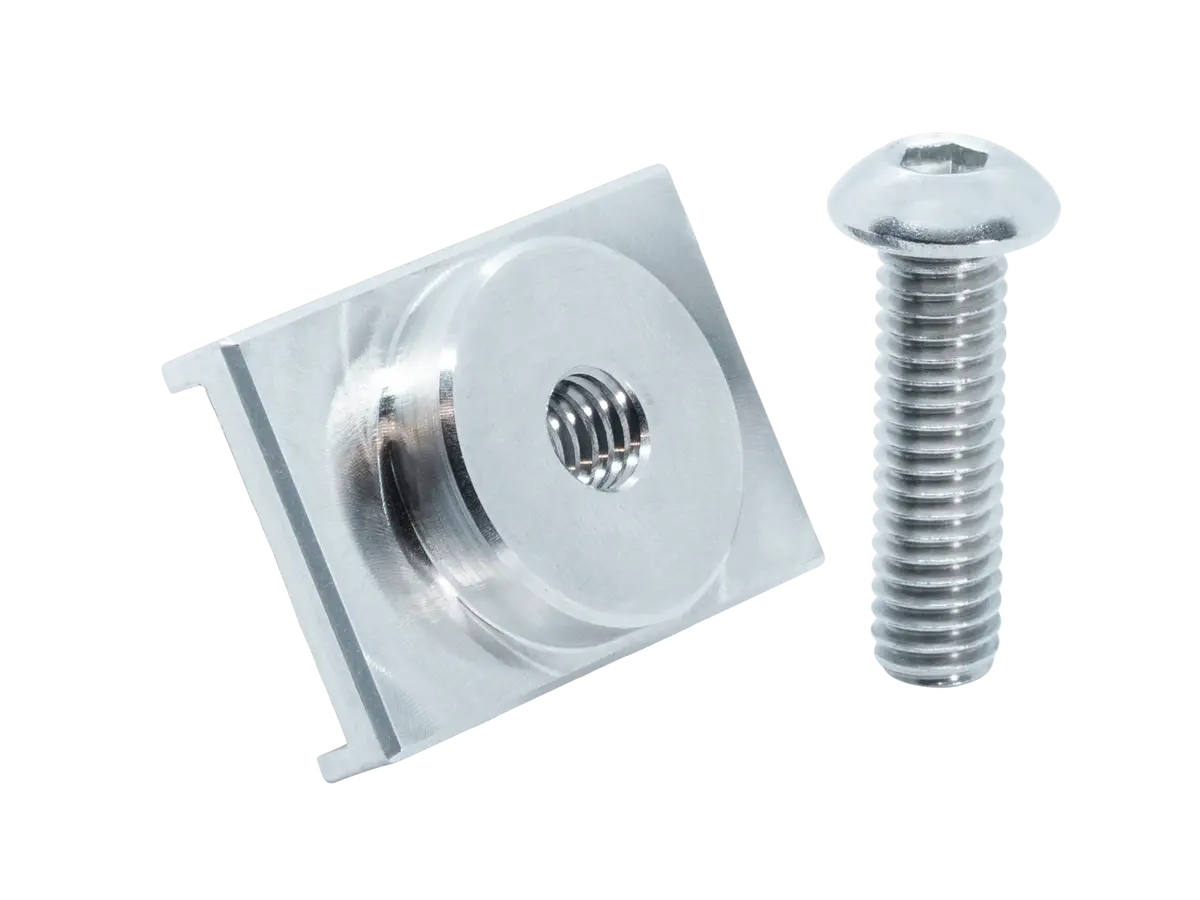 Saddle Flange - Threaded Bung With 5/16 Bolt - Aluminum - Stainless - Steel 1