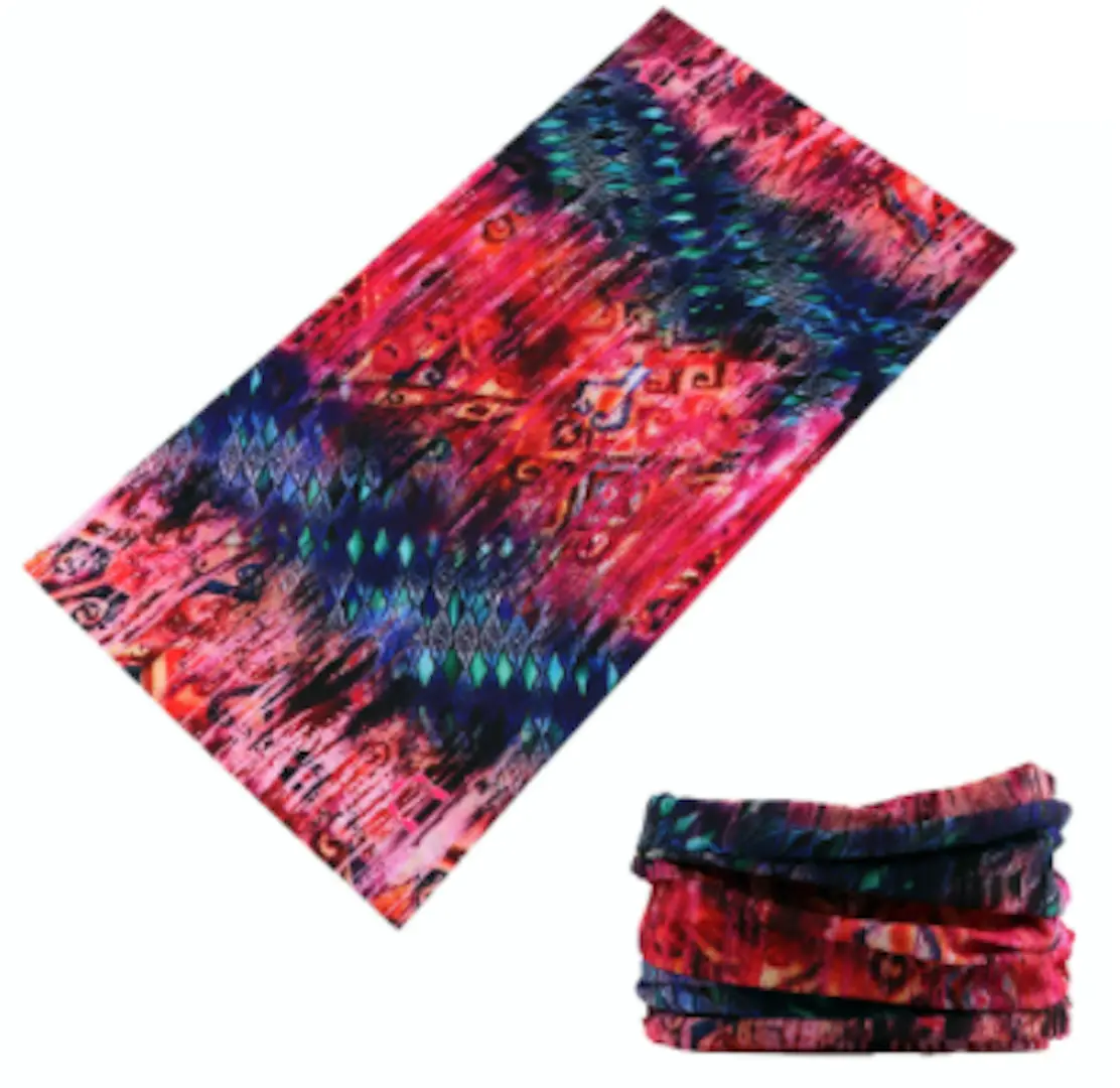 Pink Abstract Design #A Seamless Bandana Tube Multi Function Wrap 1