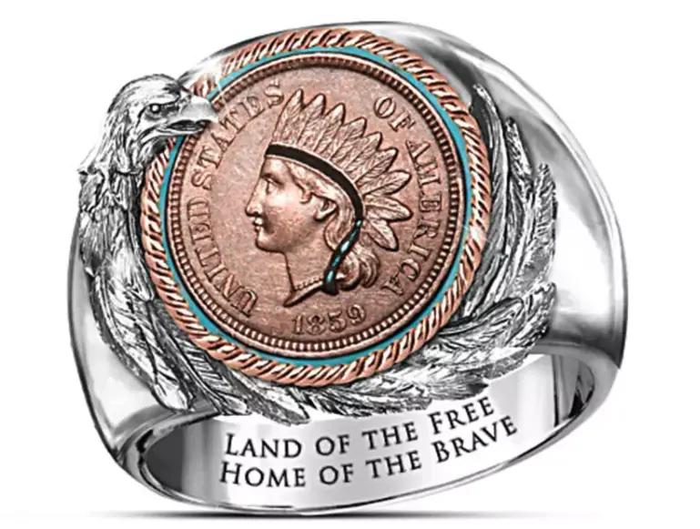 Eternal Spirit Of America Native Penny Metal Ring (Sold By The Piece) 1