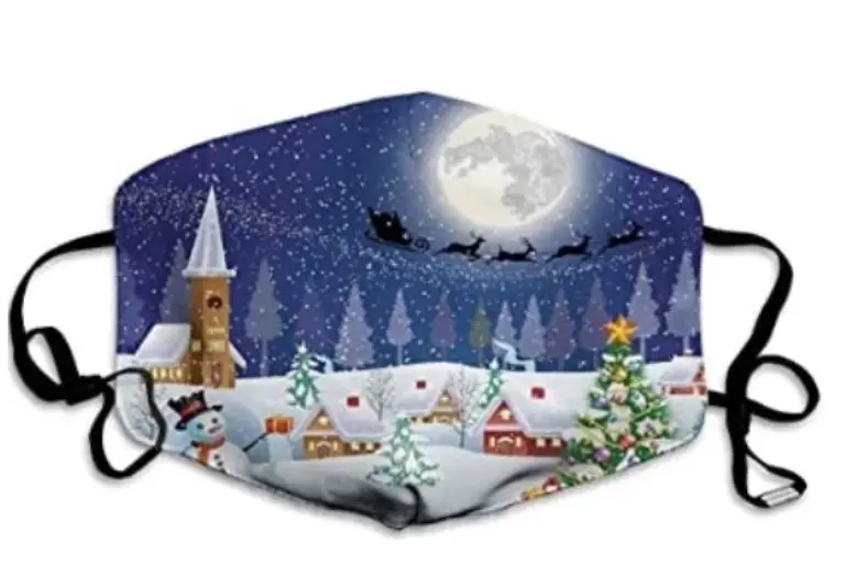 Santa Claus Christmas Holiday Reusable Washable Cotton Mask With Filter Included 1