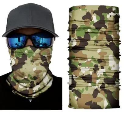Blotched Green Camouflage Multi Function Seamless Bandana Wrap 1
