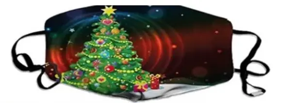 Christmas Tree Holiday Reusable Washable Cotton Mask With Filter Included (Sold By The Piece Or Dozen) 1