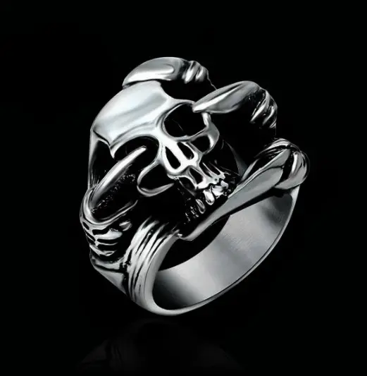 Dragon Claw Skull Steel  Metal Biker Ring (Sold By The Piece) 1
