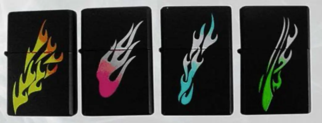 Colored Flames Flip Top Oil Lighter (Sold By The Piece Or Dozen) 1