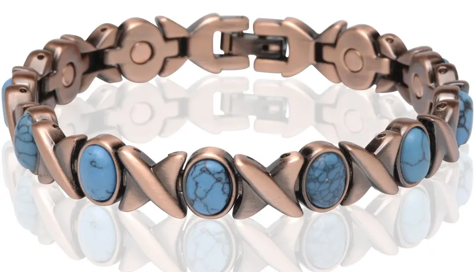 Copper Magnetic Turquoise Link Bracelet Style #Tq/Xo (Sold By The Piece ) 1