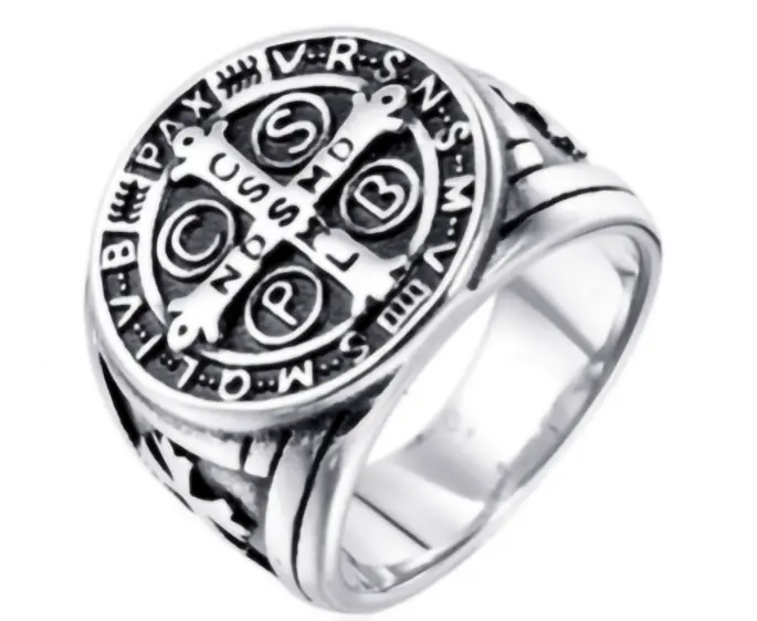 St Benedict Metal Biker Ring (Sold By The Piece) 1