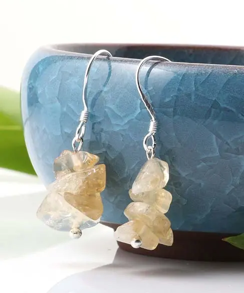 Citrine Stone Earrings (Sold By The Pair) 1