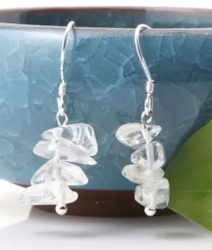 Clear Quartz Stone Earrings (Sold By The Pair) 1