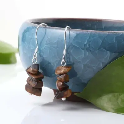 Tigers Eye Stone Earrings (Sold By The Pair) 1