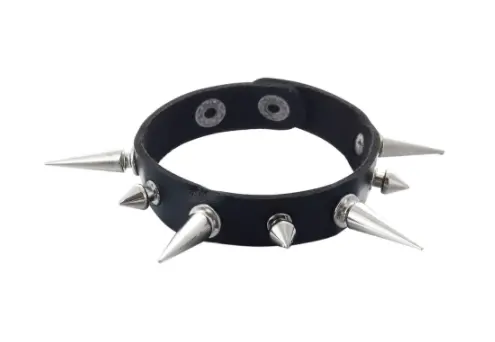 Two Size Spike  Punk Leather Bracelets (Sold By The Piece) 1