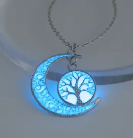 Glow In The Dark Moon & Tree Necklace 1