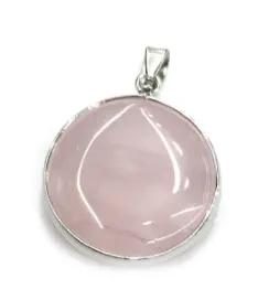 Round Rose Quartz Pendant ( Sold By The Piece) 1