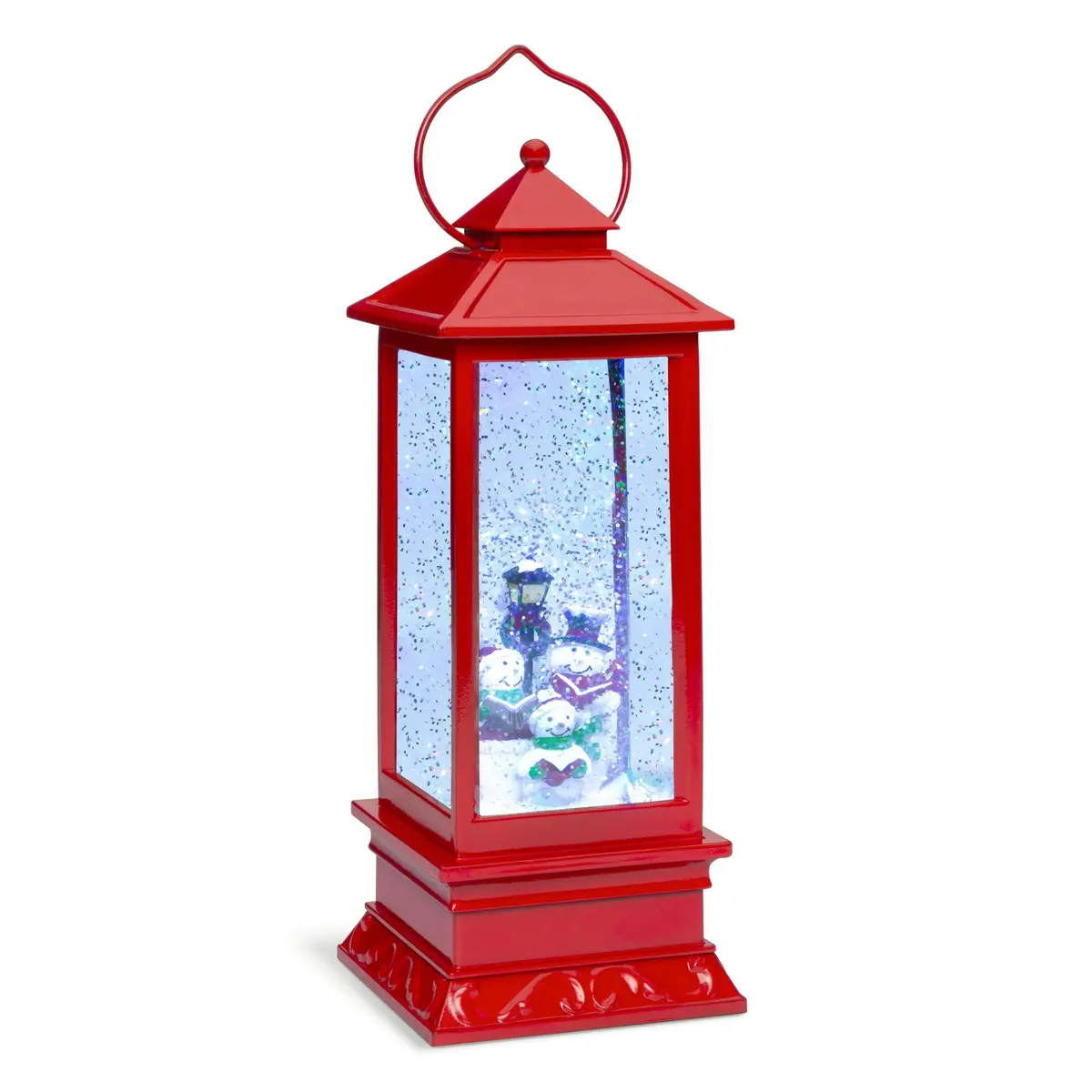 Pre-Lit Glitter Water Snow Globe Lantern Holiday Decoration W/ Snowman 1