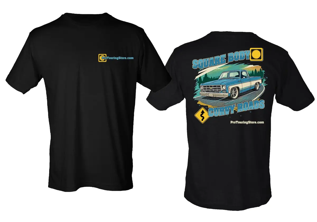 Pro Touring Store T-Shirt - Square Body Curvy Roads 1