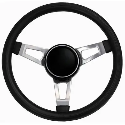 Steering Wheel 15" Tuff Ss Rubber With Cap 1