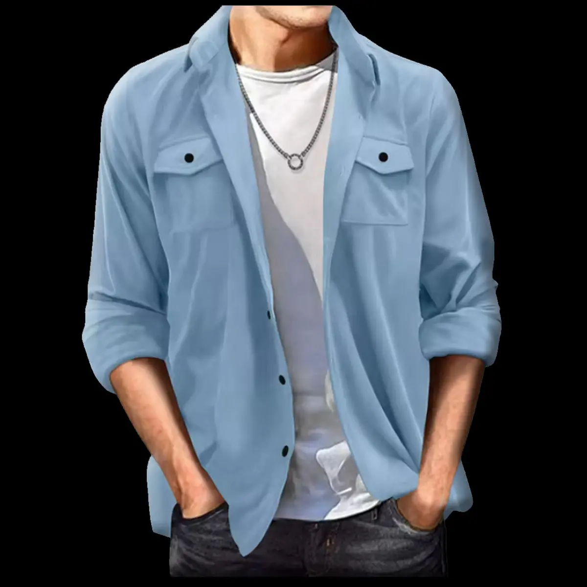 Faux Suede Casual Shirt for Men - Image 7