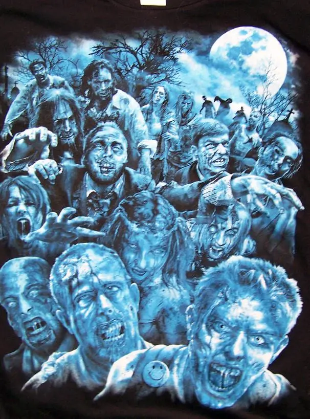 Zombie Apocalypse Black Short Sleeve Tee Shirt 1