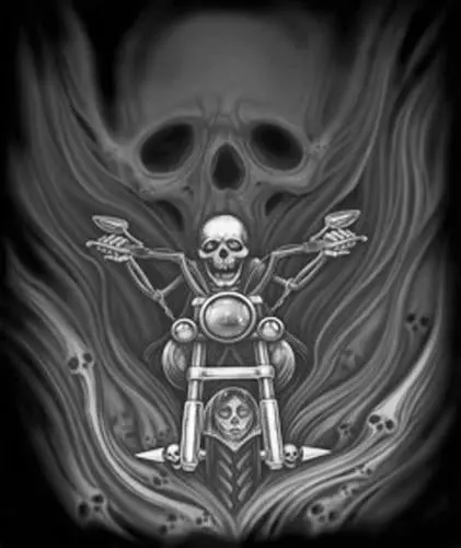Skeleton Ghost Rider On Motorcycle Short Sleeve Tee-Shirt 1