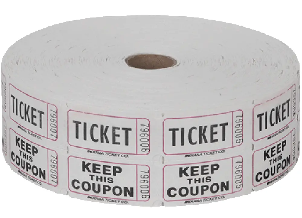 Roll Of 2000 Double Raffle Tickets 1