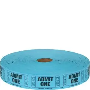 Roll Of 2000 Blue Raffle Tickets ( Sold By The Roll ) 1