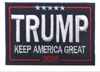Embroidered Trump Keep America Great  Hook & Loop Patch Size 3 1/2 X 2 1/2 1