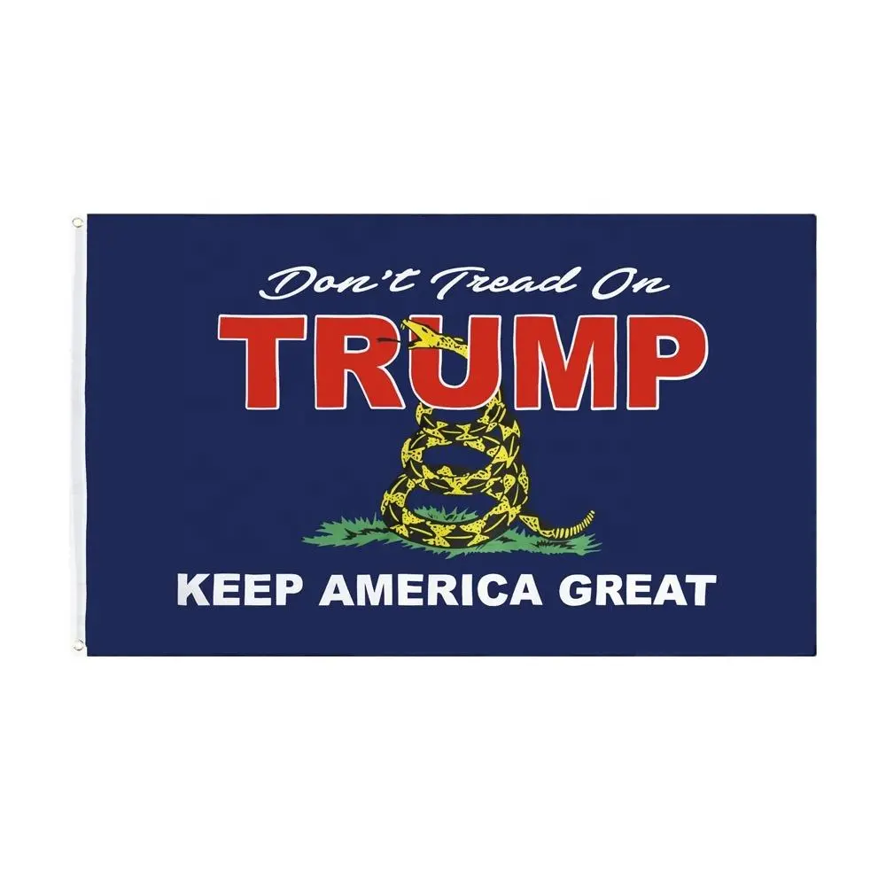 Don't Tread On Me Donald Trump Gadsden 3 X 5 American Flag ( Sold By The Piece ) 1