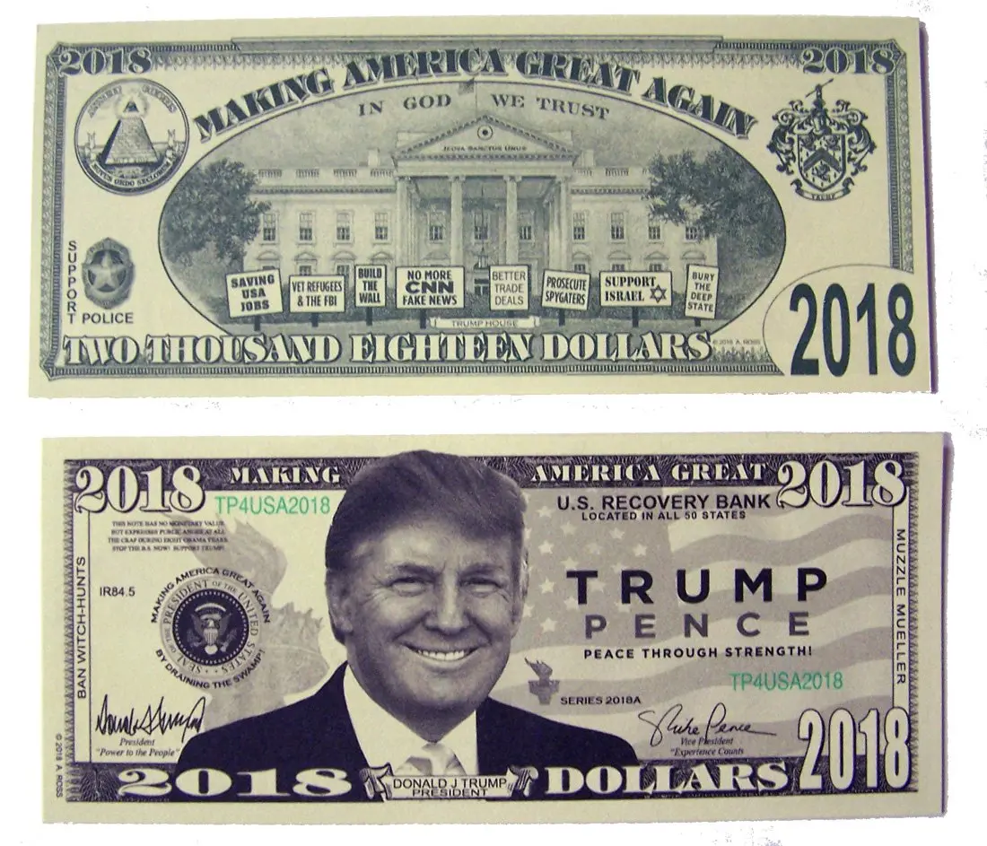 Donald Trump 2018 Pence Dollar Fake Money Bill 1