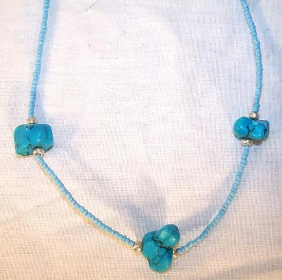 Turquoise Nugget Bead Necklaces 1