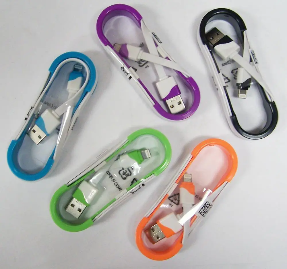 Assorted Two Tone Colors Iphone 5 6 7 Cell Phone Charger Cord 1