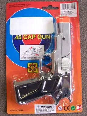 Silver Plastic 45 Mag 8 Shot Cap Gun 1