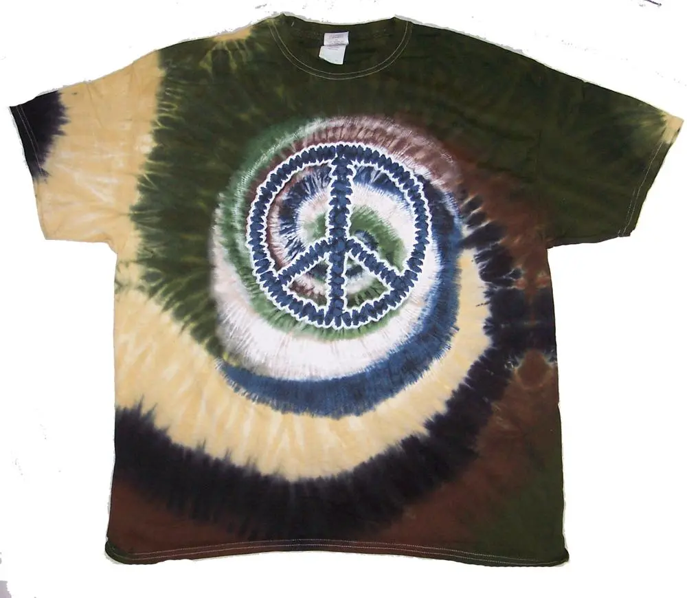 Camouflage Peace Sign Tye Dye Tee Shirt 1