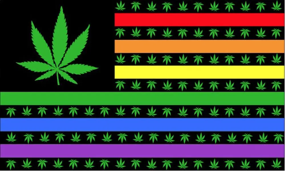 Usa Pot Leaf Marijuana Rainbow (3Ft X 5Ft) Flag 1