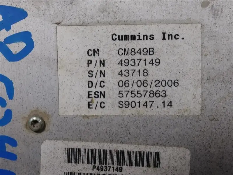 2006 Dodge Ram3500 Diesel Ecm. Part Number 4937149 2