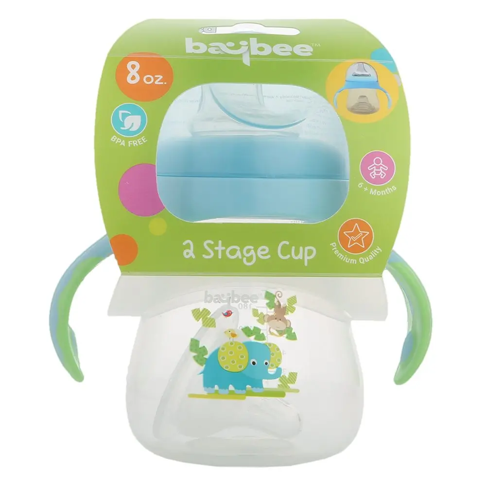 Unisex 2 Stage Baby Sipper Cup With Soft Spout 8 Oz Anti-Colic Valve Baby Feeding Accessories 1