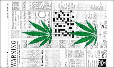 Warning Pot Leaf (3Ft X 5Ft) Newspaper Flag 1