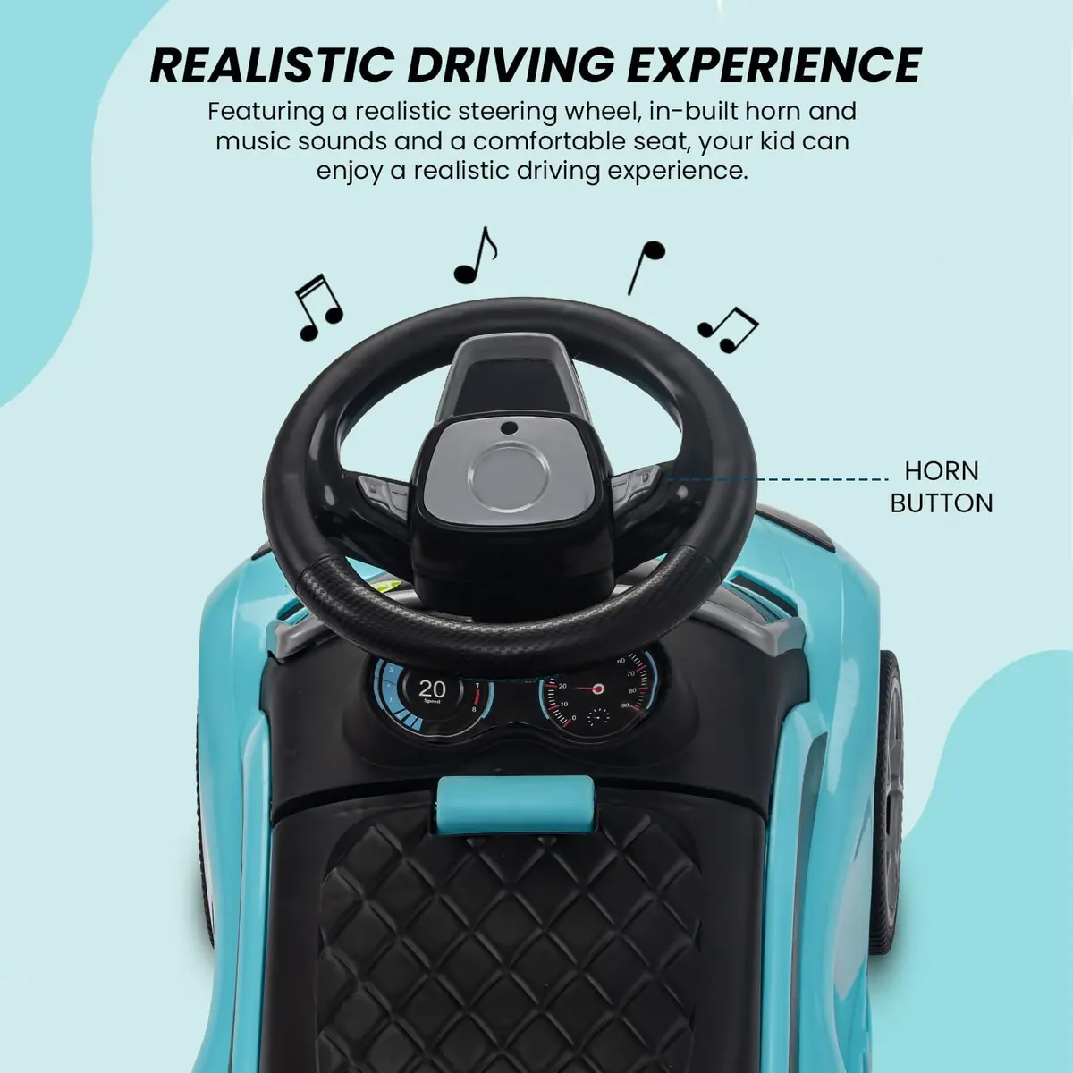 Baby Ride On Car For Kids ,Push Car Kids Car Toys For Kids With Music & High Backrest | Toddler/Infants Ride On Car Suitable Kids For Boys & Girls(1-3 Years) 2