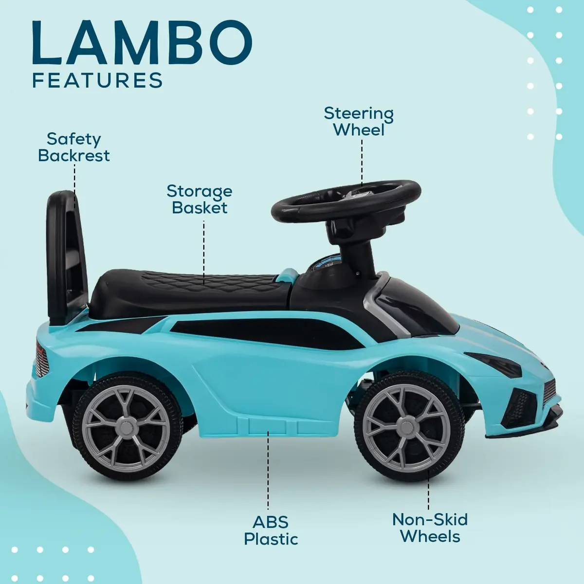 Baby Ride On Car For Kids ,Push Car Kids Car Toys For Kids With Music & High Backrest | Toddler/Infants Ride On Car Suitable Kids For Boys & Girls(1-3 Years) 4