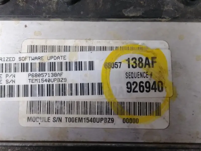 2011 Ram 3500 5.7L Engine Control Module (Ecm). Part Number 5150580Ac 1