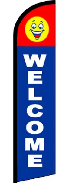 Super Swooper (15Ft) Happy Smile Face Welcome Flag 1