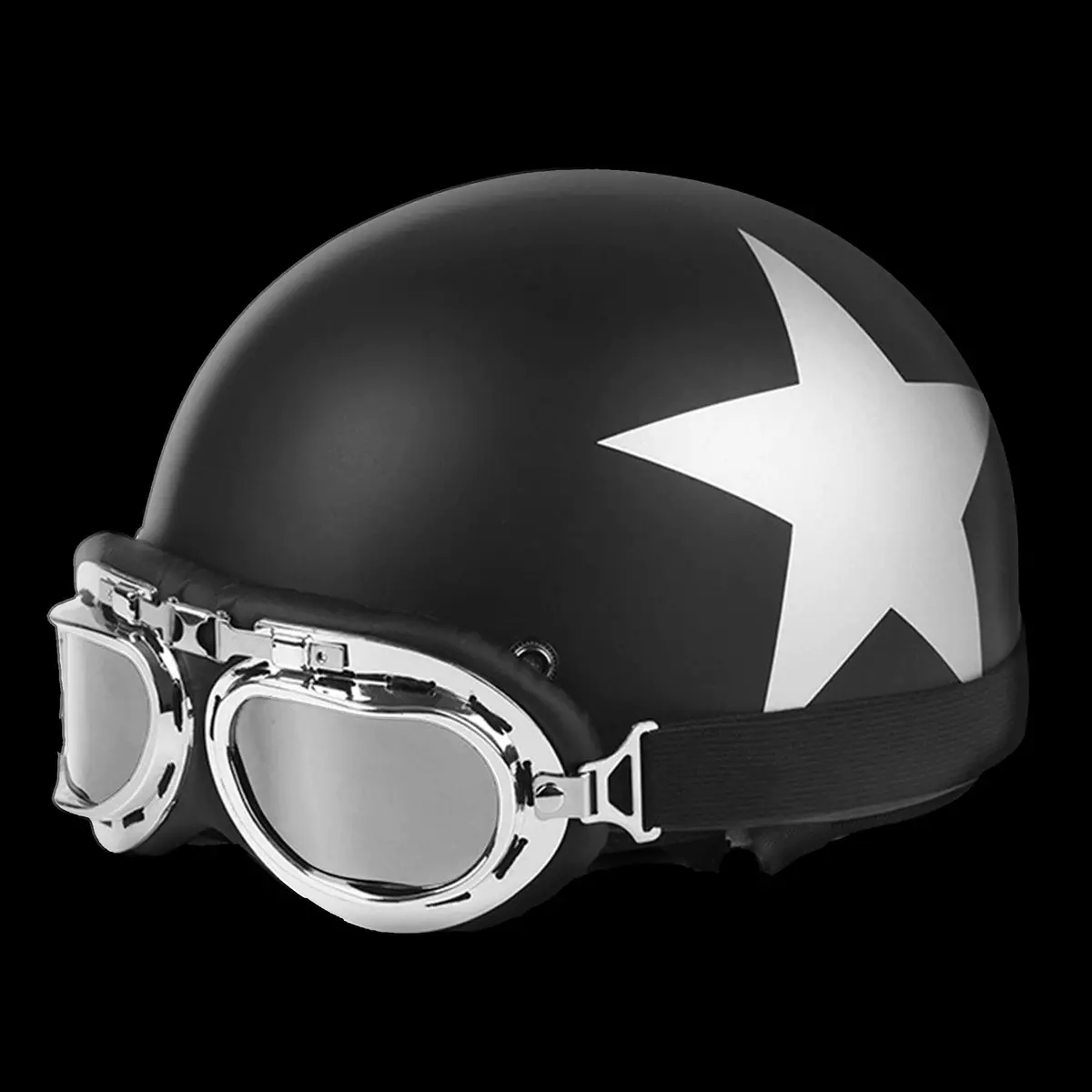 White Star Dot Half Helmet 1