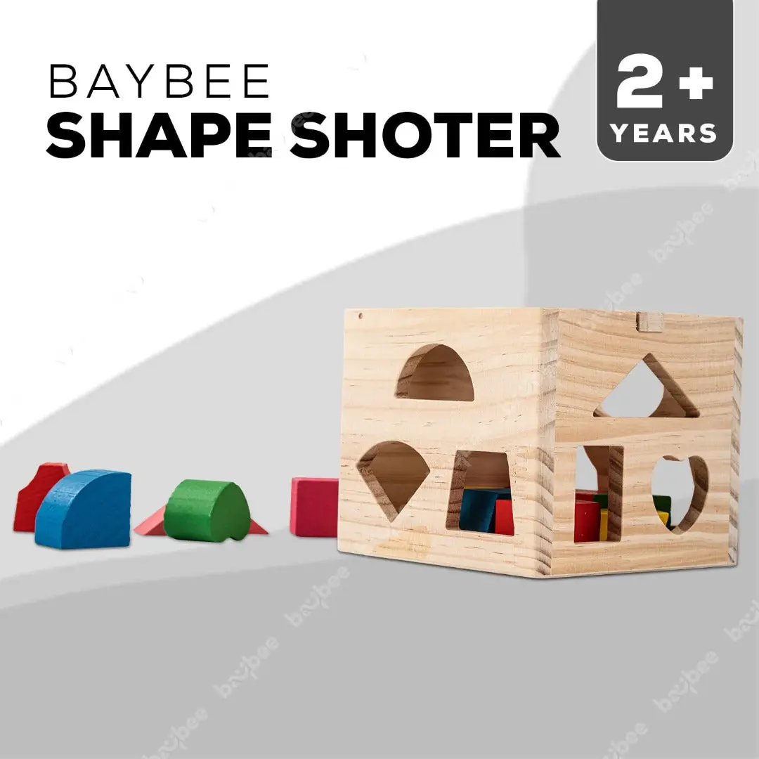 Wooden Geometric Shape Sorting Cube Toys For Kids, Wooden Box Case Color Shape Matching Sorter Blocks Games, Learning Educational Baby Toys Block For Kids 18 Months To 5 Years Boys Girls 2