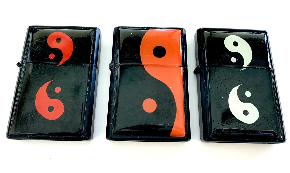 Yin Yang Flip Top Oil Lighter (Sold By The Piece Or  Dozen) 1