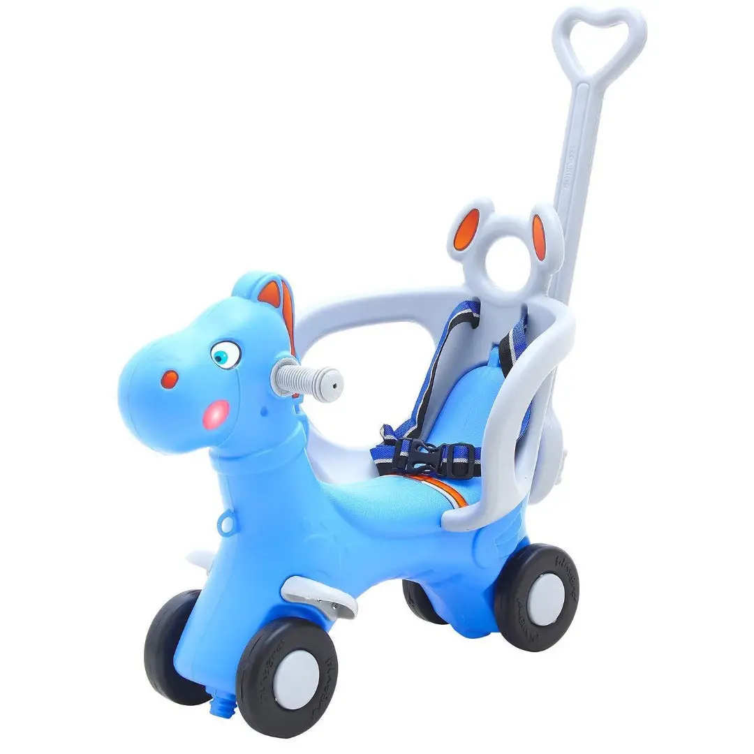 Kidzon Baby Rocking Horse Rider For Kids | Baby Ride On Push Car Toy With Push Handle, Comfortable Seat Belt, Safety Backrest | Indoor/Outdoor Ride-On Toys For Boys & Girls 1-5 Years 1