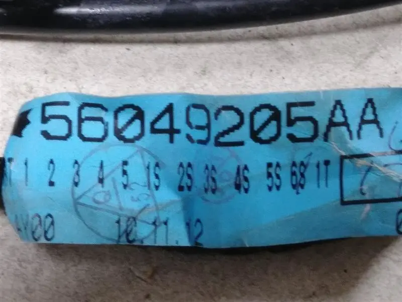 2001 Dodge Dakota Cab Wire Harness. Part Number 56049205Aa 1